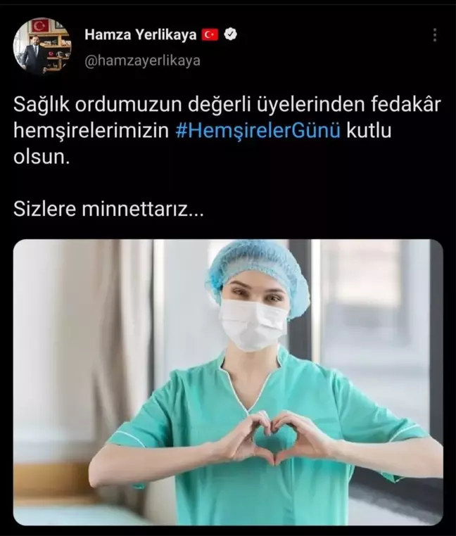 Son dakika gündem: Gençlik ve Spor Bakan Yardımcısı Yerlikaya'dan Hemşireler Günü paylaşımı