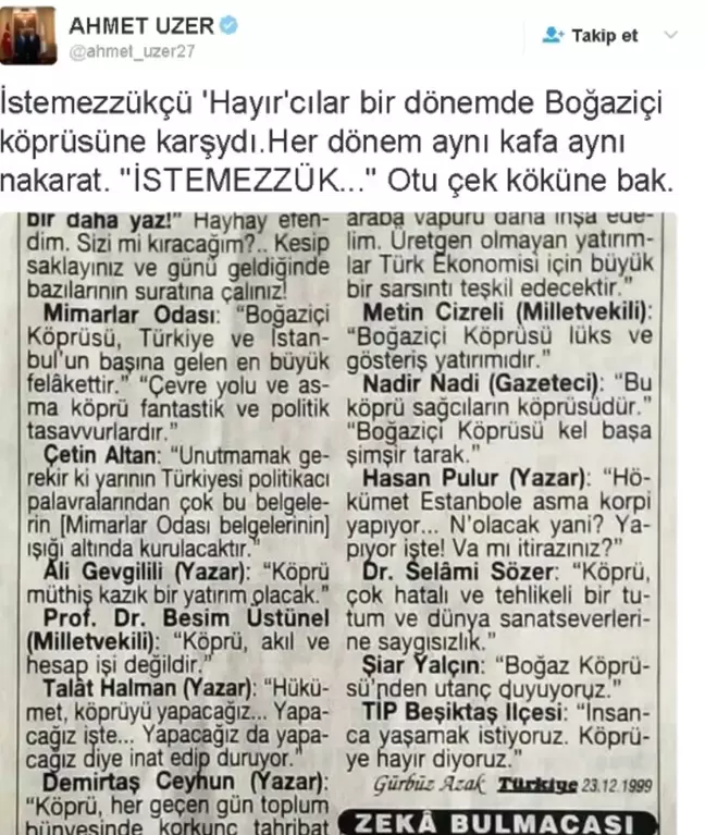 Milletvekili Ahmet Uzer'den 'Hayır'cılara Sert Tepki