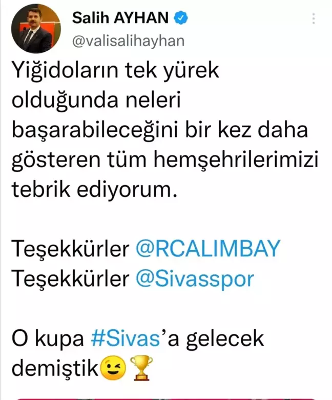 Vali Salih Ayhan yiğidoların kupa sevincine ortak oldu