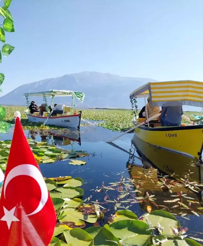 Denizli'deki Işıklı Gölü'nde Nilüfer Çiçekleriyle Tekne Turları Başladı