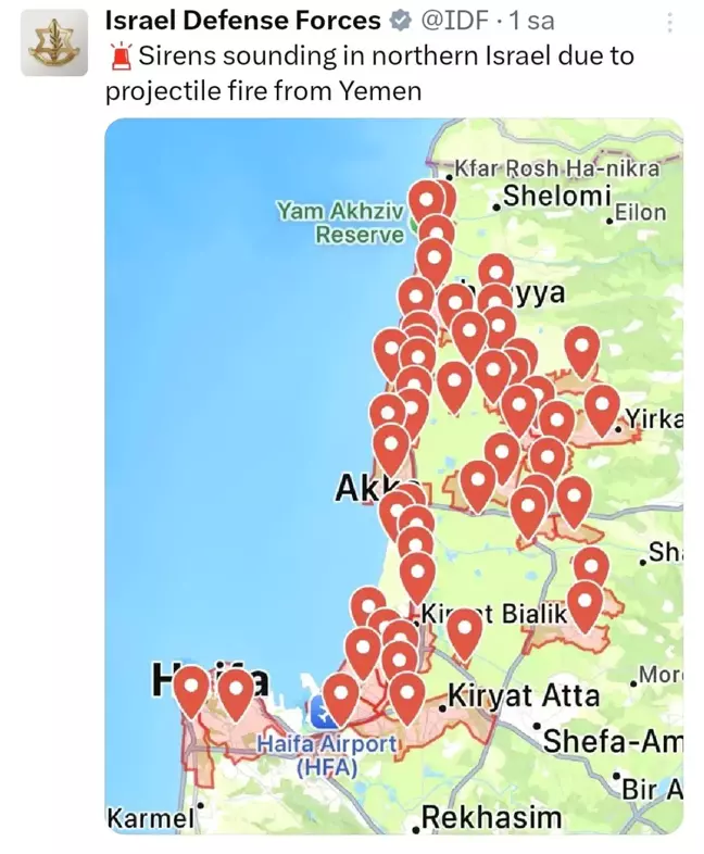 Yemen'den İsrail'e Balistik Füze Saldırısı