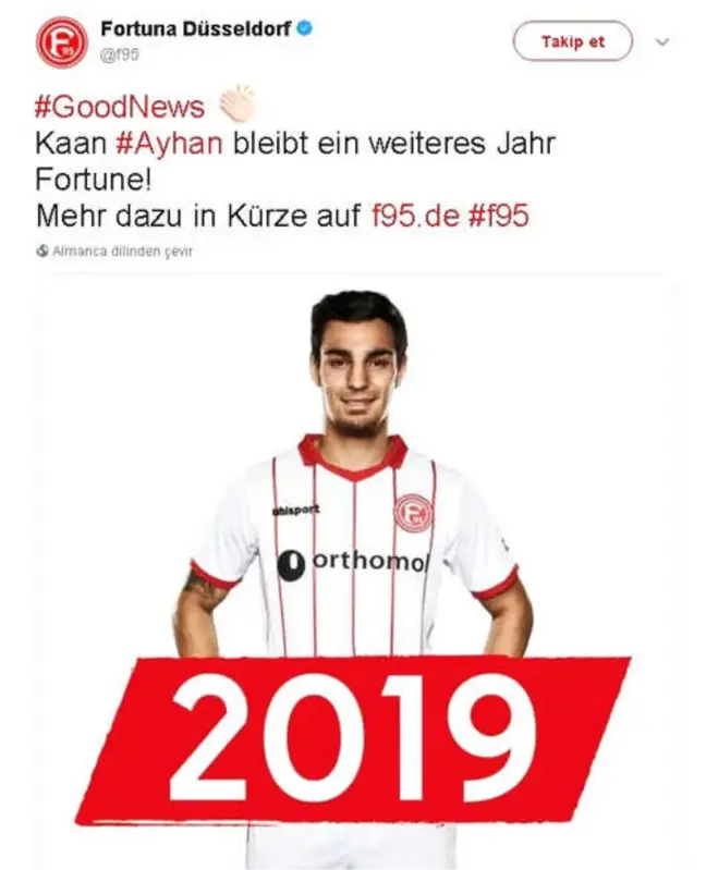 Fortuna Düsseldorf, Kaan Ayhan'ın Sözleşmesini Uzattı