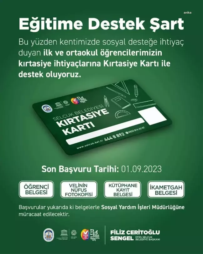 Efes Selçuk Belediyesi, İhtiyaç Sahibi Öğrencilere Kırtasiye Kartıyla Destek Olacak