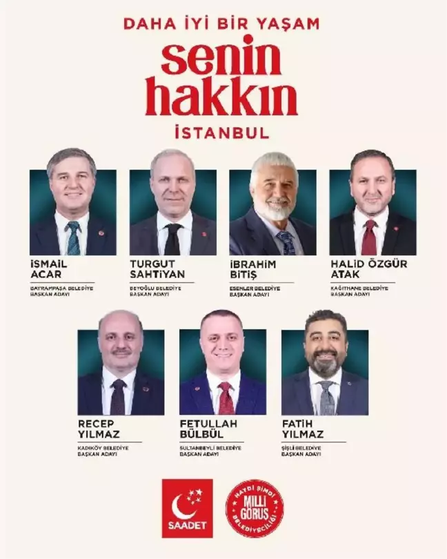 Saadet Partisi İstanbul'da Belediye Başkan Adaylarını Açıkladı