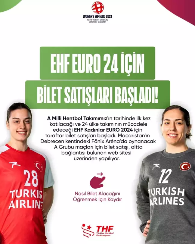 A Milli Hentbol Takımı EHF Kadınlar EURO 2024 için bilet satışları başladı