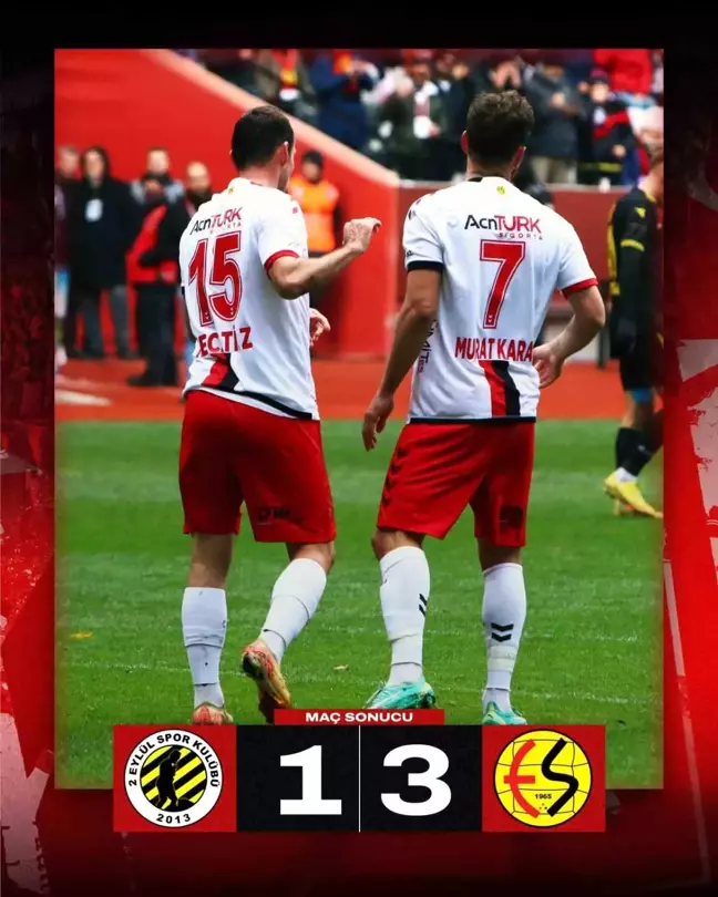 Eskişehirspor, 2 Eylül SK'yi 3-1 Yenerek İkinci Galibiyetini Aldı