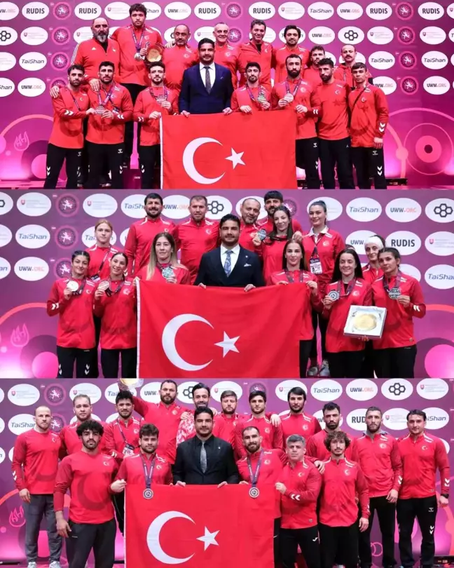 Milli Güreşçiler Avrupa Şampiyonası'nda 14 Madalya Kazandı
