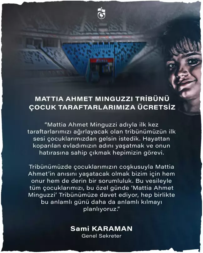 Trabzonspor'dan Mattia Ahmet Minguzzi'ye Anma Günü
