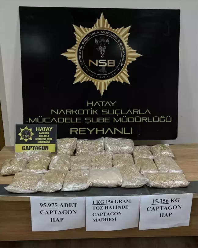 Hatay'da 95 bin 975 sentetik hap ve 1 kilo 156 gram uyuşturucu bulunan zanlı tutuklandı