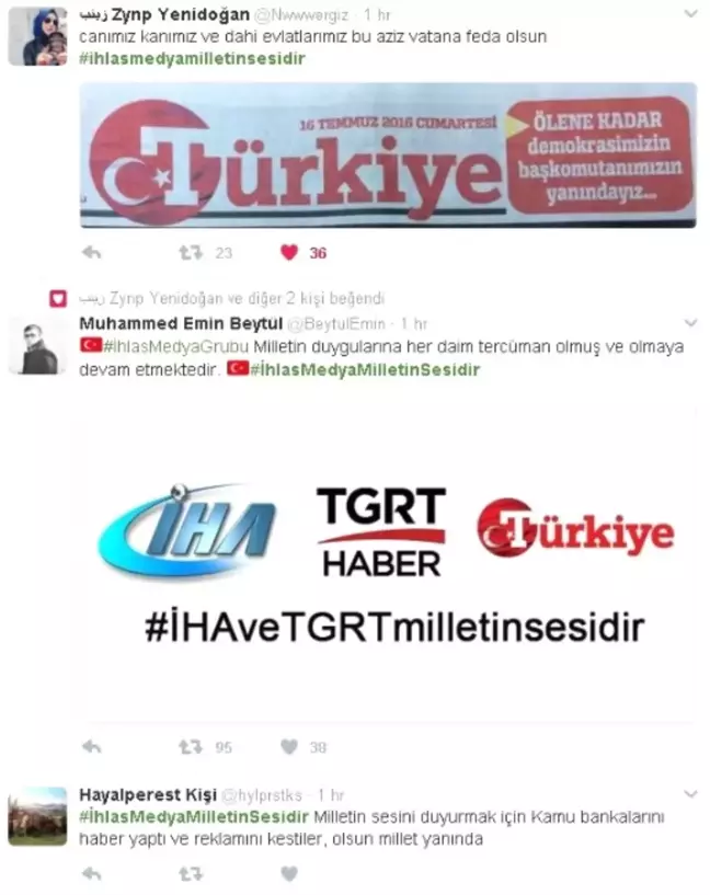 Vatandaşlardan İhlas Medya'ya