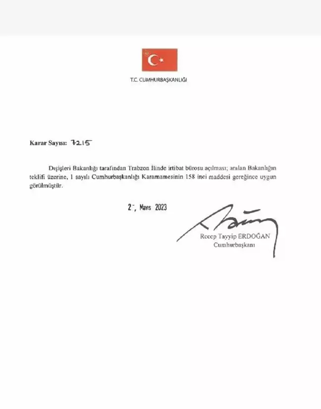 Trabzon'da Dışişleri Bakanlığı Temsilciliği Açılacak