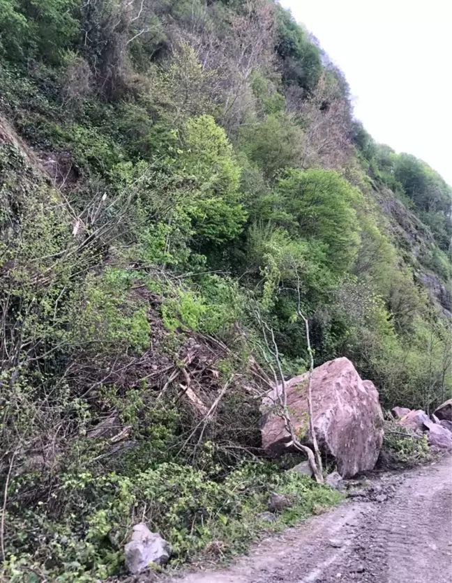 Yamaçtan kopan kaya parçaları temizlendi, Hopa-Kemalpaşa karayolu ulaşıma açıldı