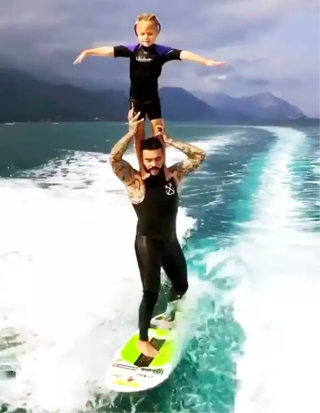 Timati, kızıyla dalga sörfü yaptı, milyonlar izledi