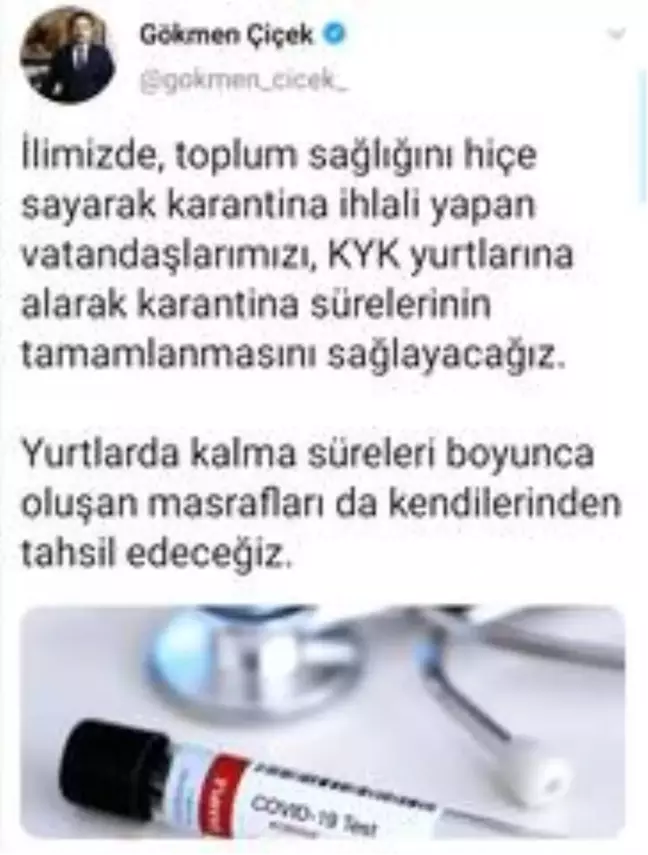 Afyonkarahisar Valisi Çiçek'ten karantinaya uymayanlara ilginç uyarı