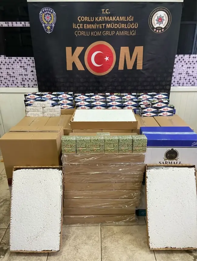 Çerkezköy'de 405 Bin Makaron Ele Geçirildi