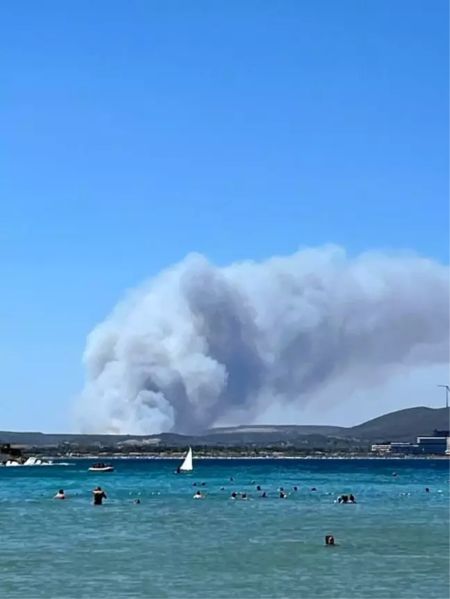 Çeşme'de Orman Yangınına Havadan ve Karadan Müdahale