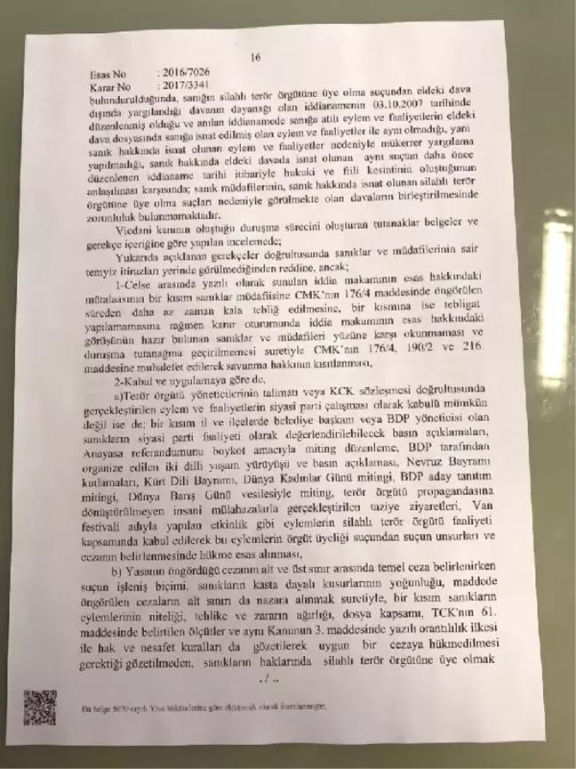 Yargıtay, Van'daki Kck Ana Davasında Kararları Bozdu