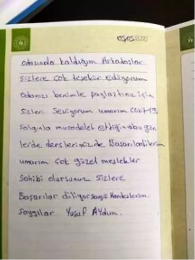 Gümüşhane'de karantina sürecini tamamlayan vatandaşlar teşekkür mektubu bıraktı