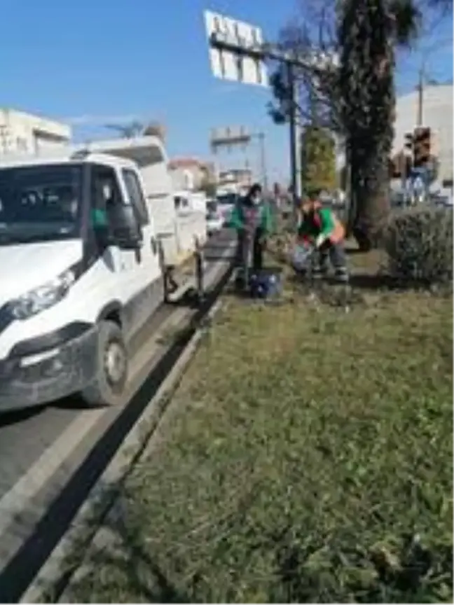 Umurlu'da yeşil alan temizlik çalışmaları devam ediyor
