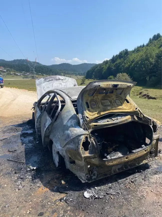 Taraklı'da seyir halinde alev alan otomobil kullanılamaz hale geldi