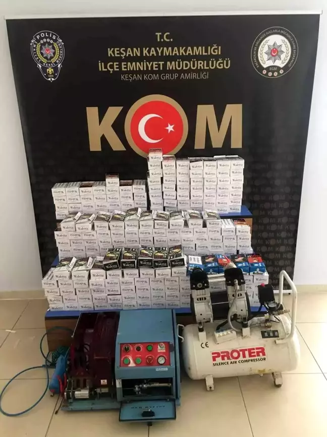 Edirne gündem haberi... Keşan'da kaçak makaron ele geçirildi