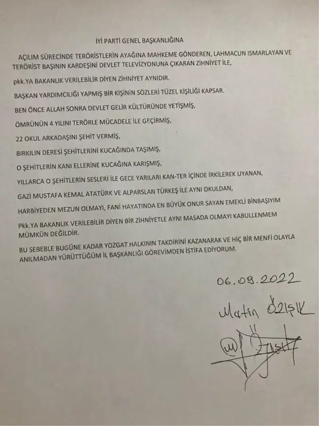 İYİ Parti'de, 'HDP'ye bakanlık verilebilir' istifası