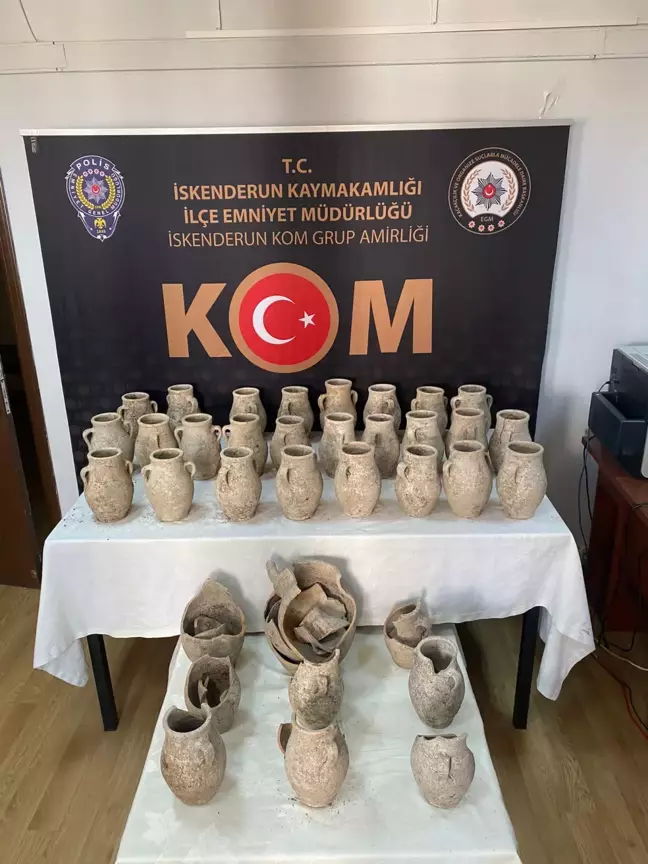 Hatay haber! Hatay'da tarihi eser operasyonunda 26 testi ele geçirildi