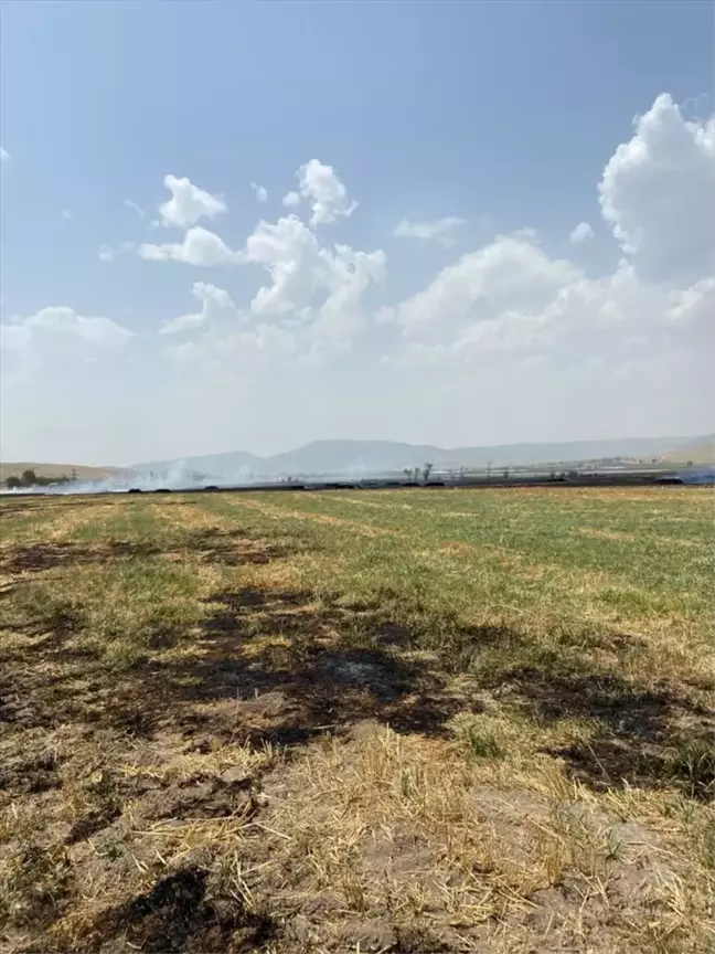 Isparta'da çıkan yangında 120 dekar arpa ekili tarla zarar gördü