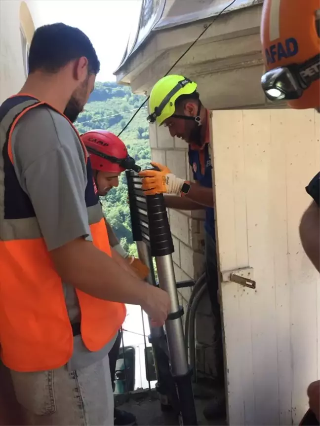 Giresun'da Minarede Mahsur Kalan Yavru Baykuş Kurtarıldı