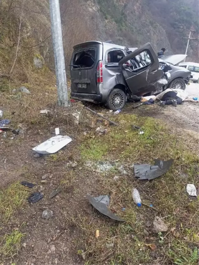 Karabük'te Aydınlatma Direğine Çarpan Araçta 2 Kişi Öldü, 3 Kişi Yaralandı