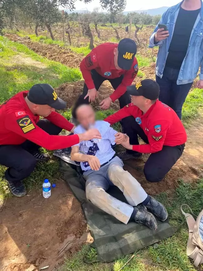 Aydın'da mahsur kalan yaşlı adam cayrokopter ile kurtarıldı