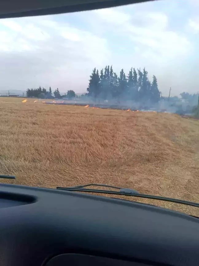 Hatay'ın Kumlu ilçesinde anız yangını büyümeden söndürüldü