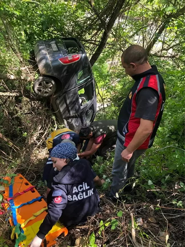 Artvin'de otomobil şarampole devrildi: 3 yaralı