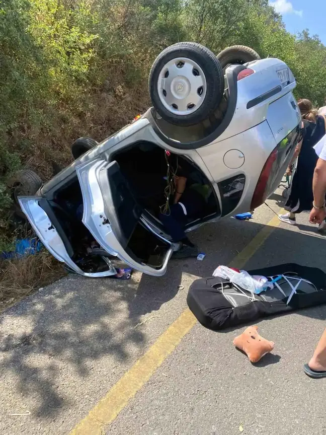 Muğla'da Trafik Kazası: Araç Ters Döndü