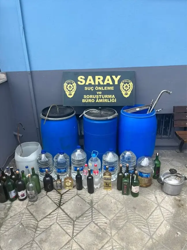 Tekirdağ'da 174 litre sahte içki ele geçirildi