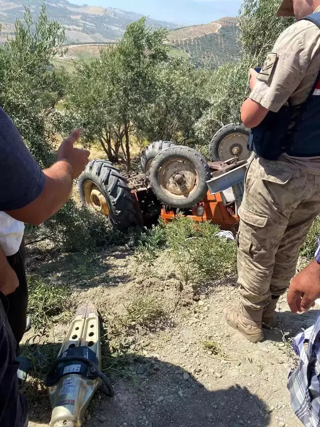 Hatay'da zeytin bahçesine uçarak ters dönen traktörün sürücüsü hayatını kaybetti