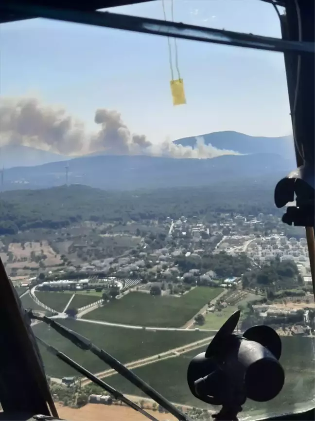 İzmir Urla'da Orman Yangınına Müdahale Ediliyor