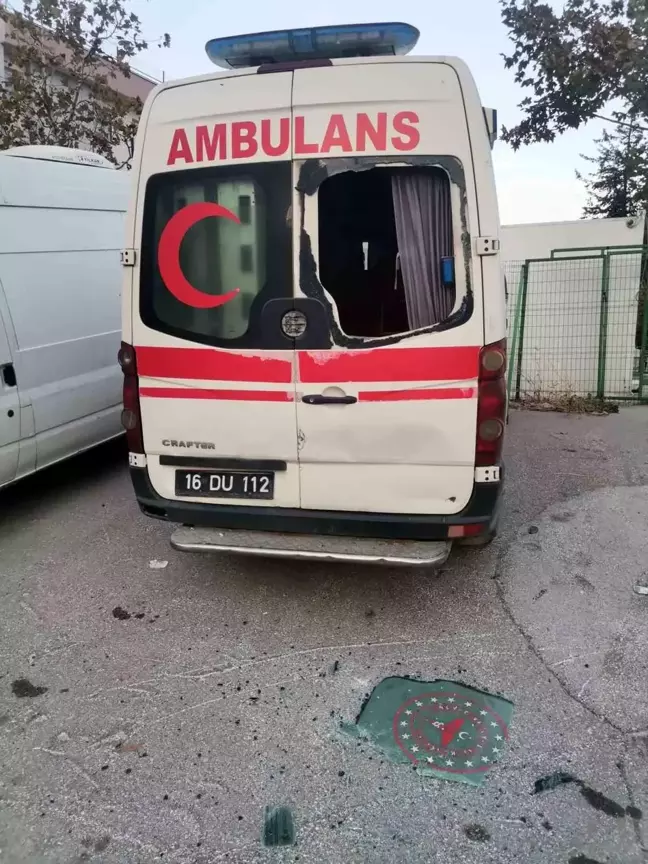 Bursa'da Hastane Güvenlik Kulübesi ve Ambulansa Saldırı