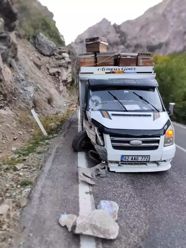 Tunceli'de Kaya Düşmesi Sonucu Arılı Kovanlar Zayi Oldu