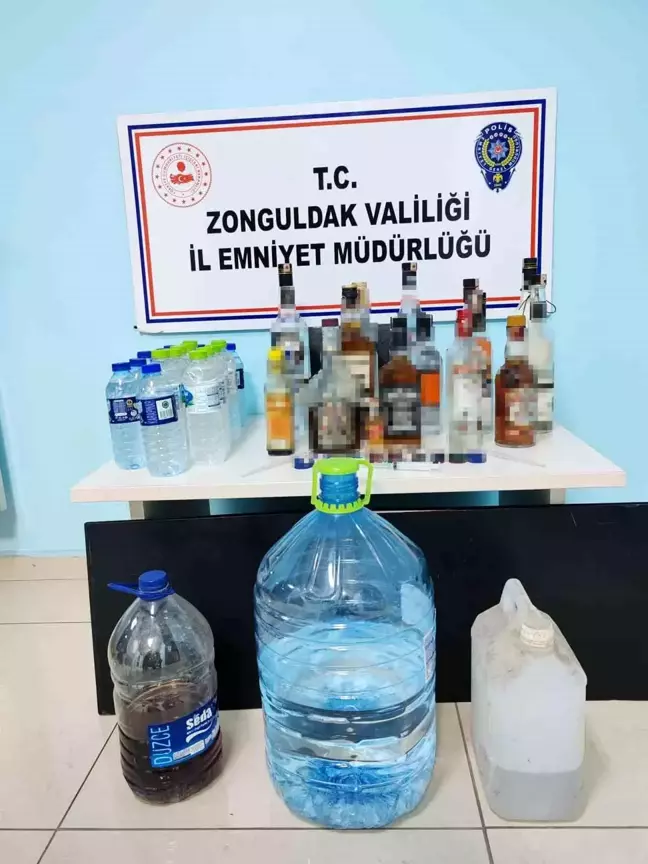 Zonguldak'ta Kaçak Alkol Operasyonu: 50 Litre Etil Alkol Ele Geçirildi