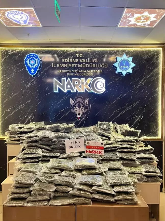 Kapıkule Sınır Kapısı'nda 110 Kilogram Skunk Ele Geçirildi