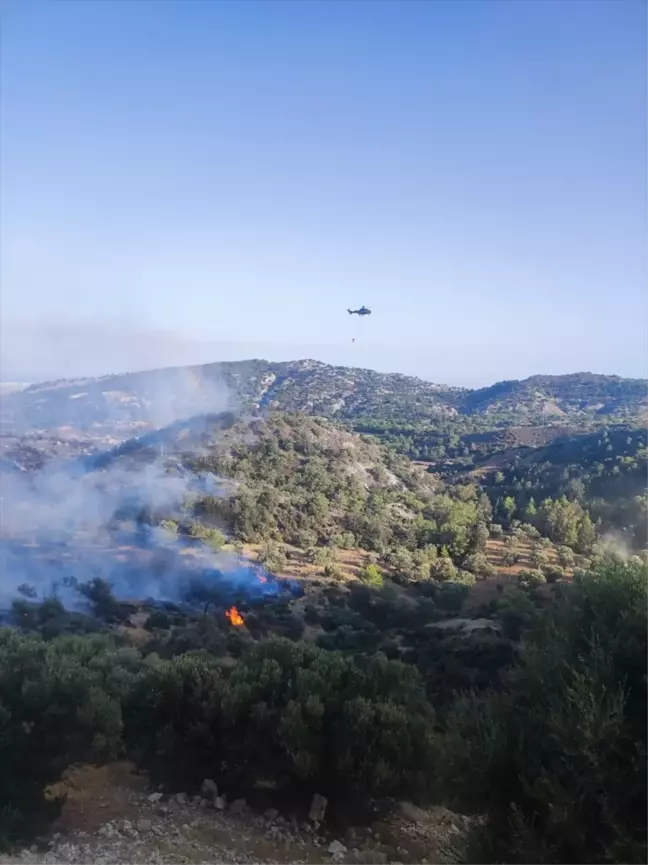 KKTC'de İHA ve helikopter desteğiyle yangın söndürüldü