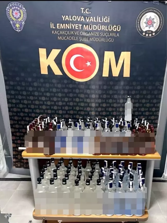 Yalova'da Kaçak İçki Operasyonu: 147 Litre Kaçak İçki Ele Geçirildi