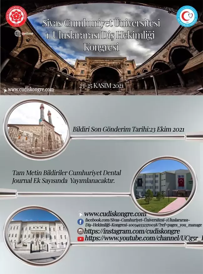 Sivas Cumhuriyet Üniversitesi 1. Uluslararası Diş Hekimliği Kongresi