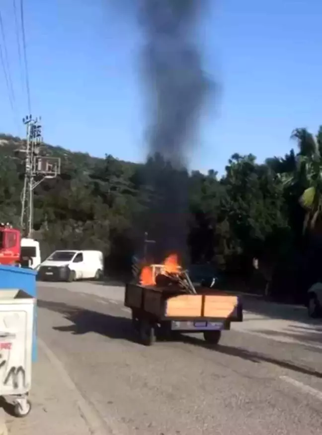 Bodrum'da Motosiklet Kısa Devre Sonucu Yandı