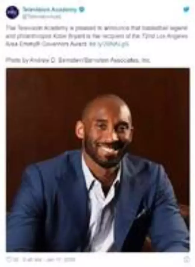 Kobe Bryant Emmy ödülüne layık görüldü