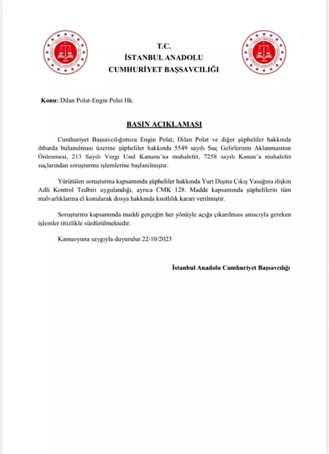İstanbul'da Suç Gelirlerinin Aklanması Soruşturması