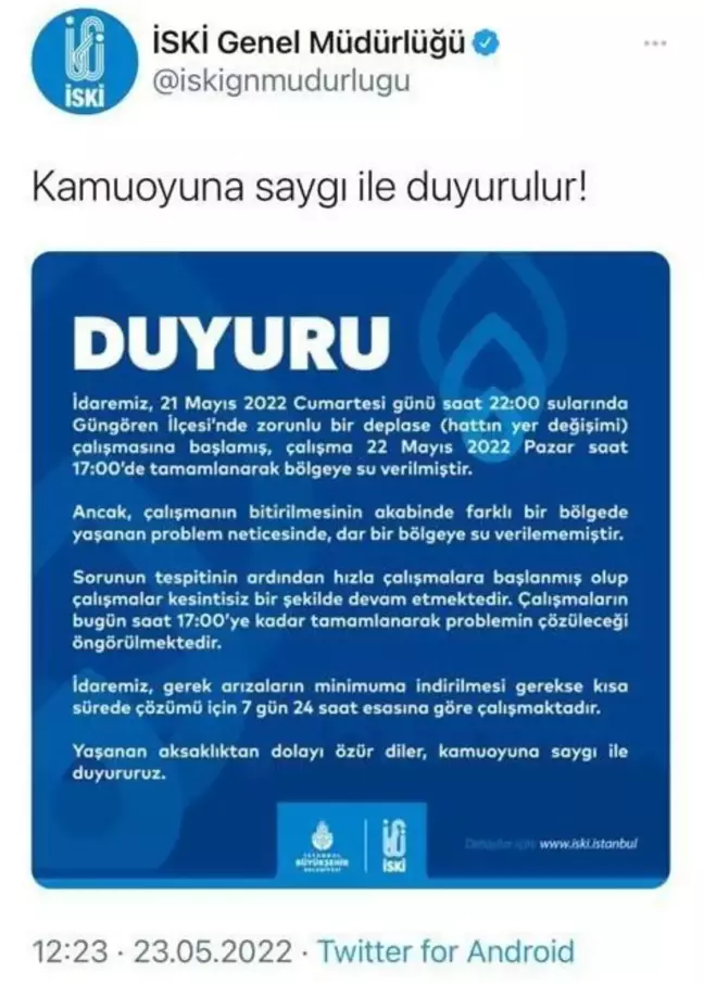 Güngören'de iki gün süren su kesintisi vatandaşları isyan ettirdi