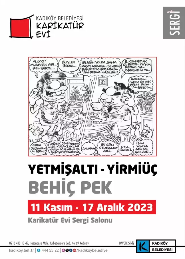 Behiç Pek'in Yeni Karikatür Sergisi, Kadıköy Belediyesi Karikatür Evi'nde Açılıyor