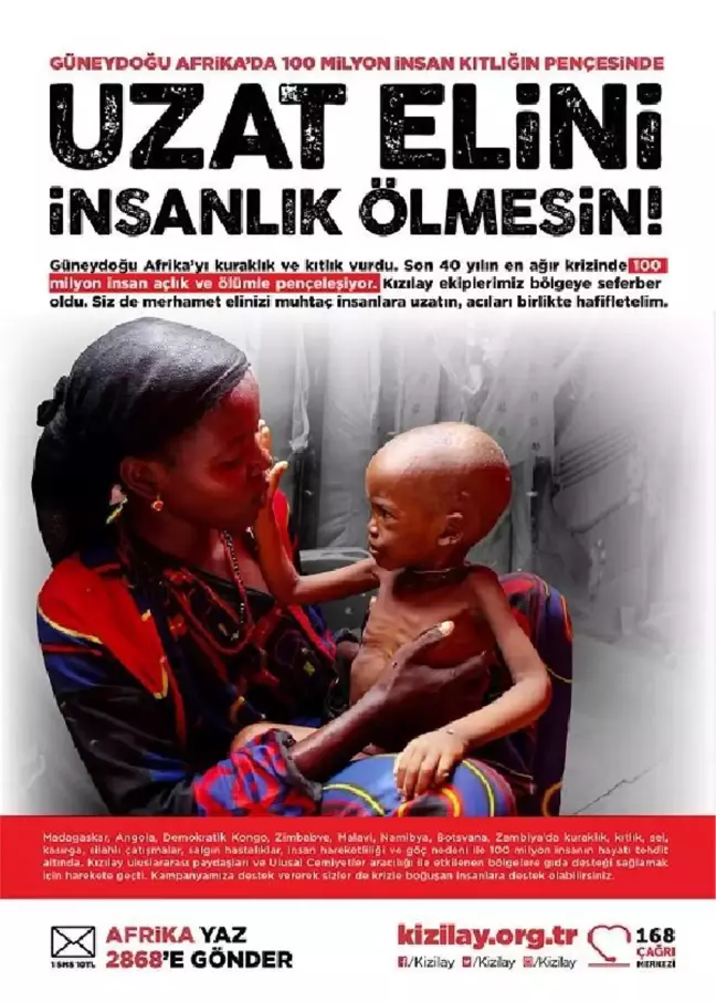 Kızılay'dan Güneydoğu Afrika için yardım çağrısı: